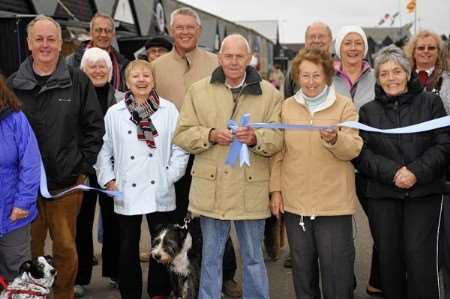 Derek and Jean West of West Whelks cut the ribbon to start the walk