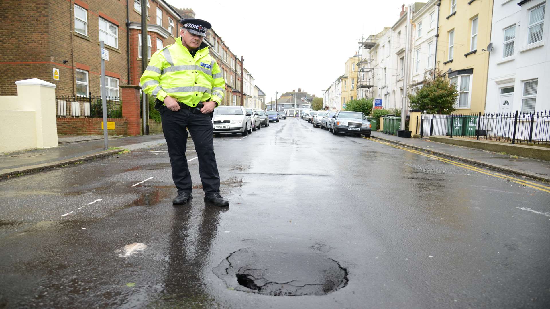 Police have been called to examine the road. Picture: Gary Browne