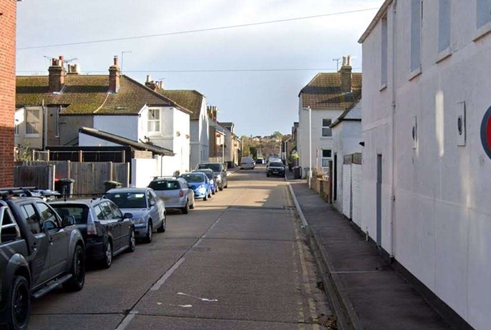 Multiple vehicles were targeted by yobs in the Harwich Street area of Whitstable. Picture: Google