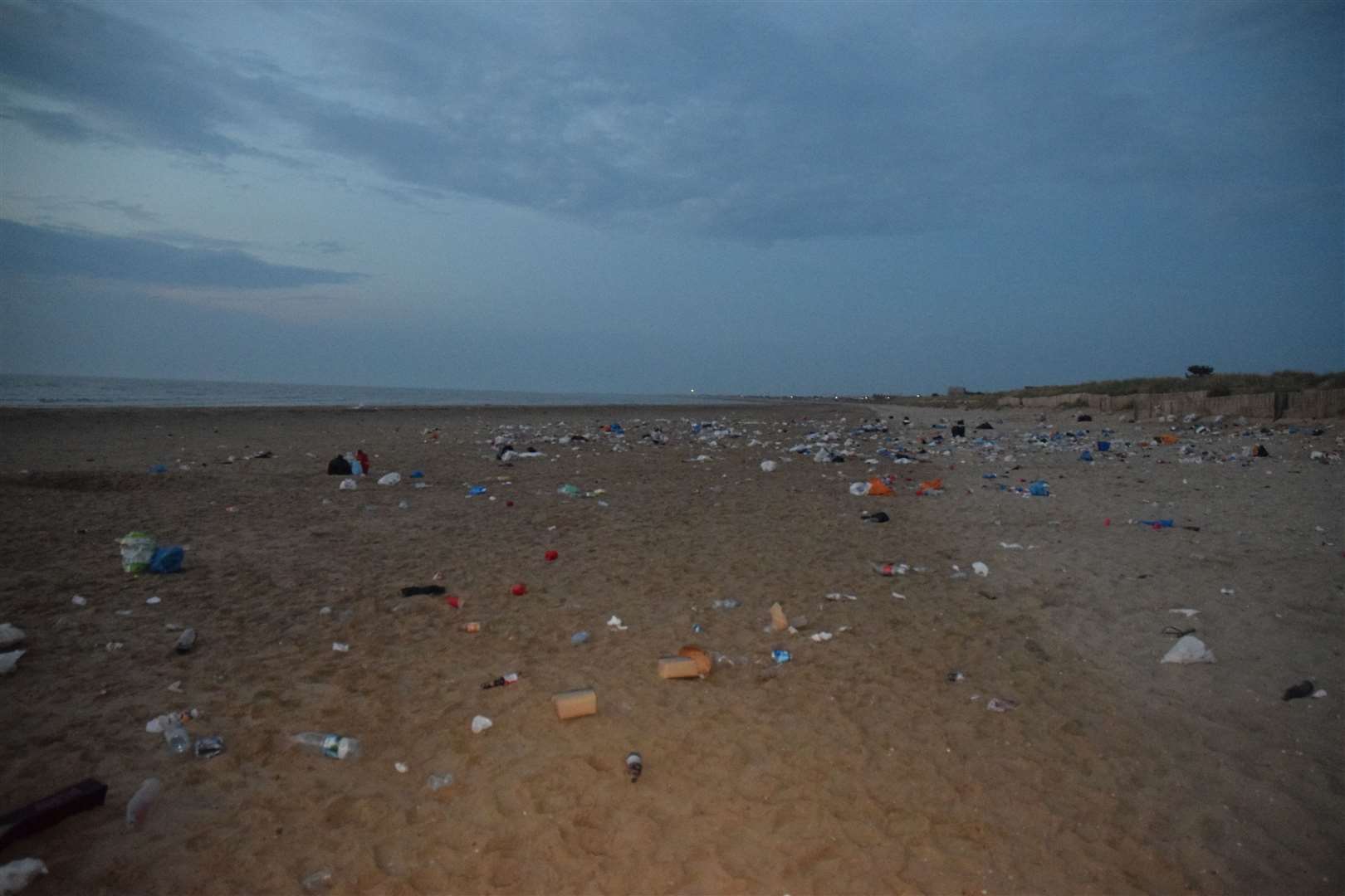 Rubbish left on Greatstone beach after the party. Picture: Pd Photography