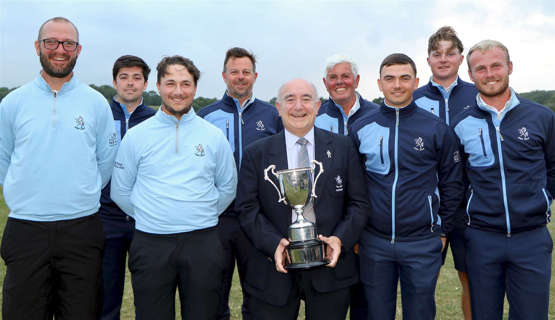 South Eastern Group and Kent Golf Union president Jim Pocknell with the winning Kent team at the South East Qualifier, at Farleigh Golf Club Picture: Andrew Griffin/AMG Pictures