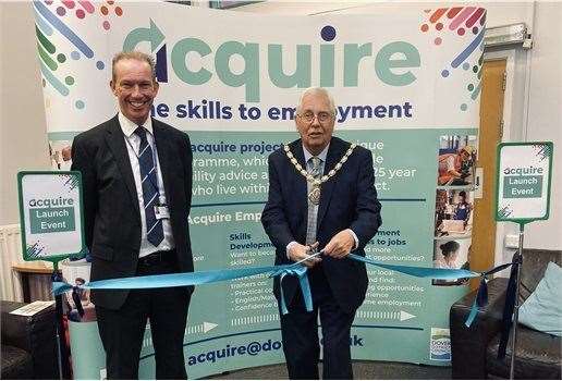 DDC chairman Mike Conolly, launches the Acquire employment programme with leader of the council Trevor Bartlett. Picture: Dover District Council