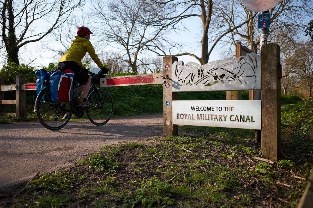 Hop on your bike and cycle along the Royal Military Canal. Picture: Cycling UK