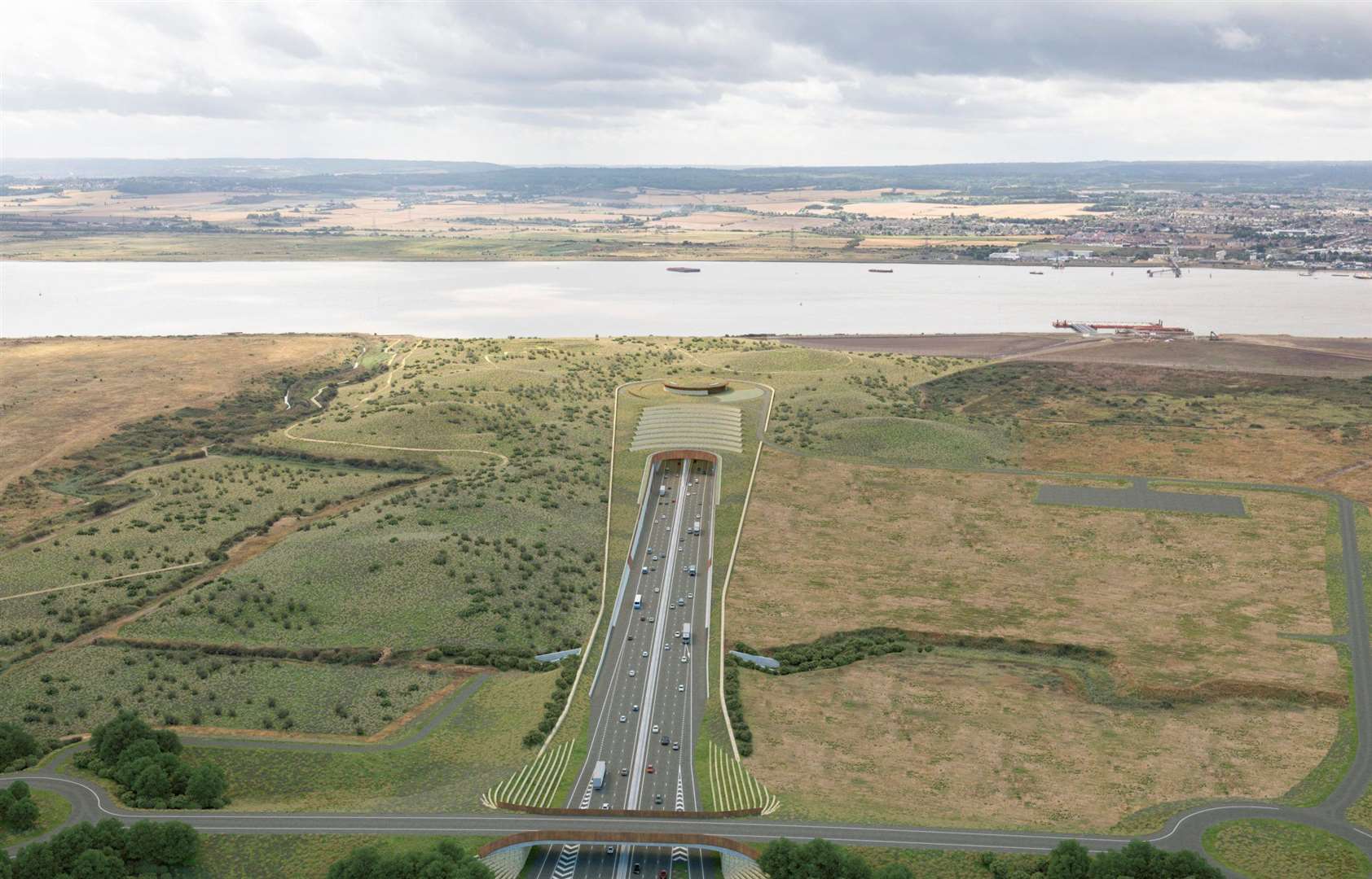 The Lower Thames Crossing is planned to span the Thames linking the east of Gravesend to Essex. Picture: National Highways