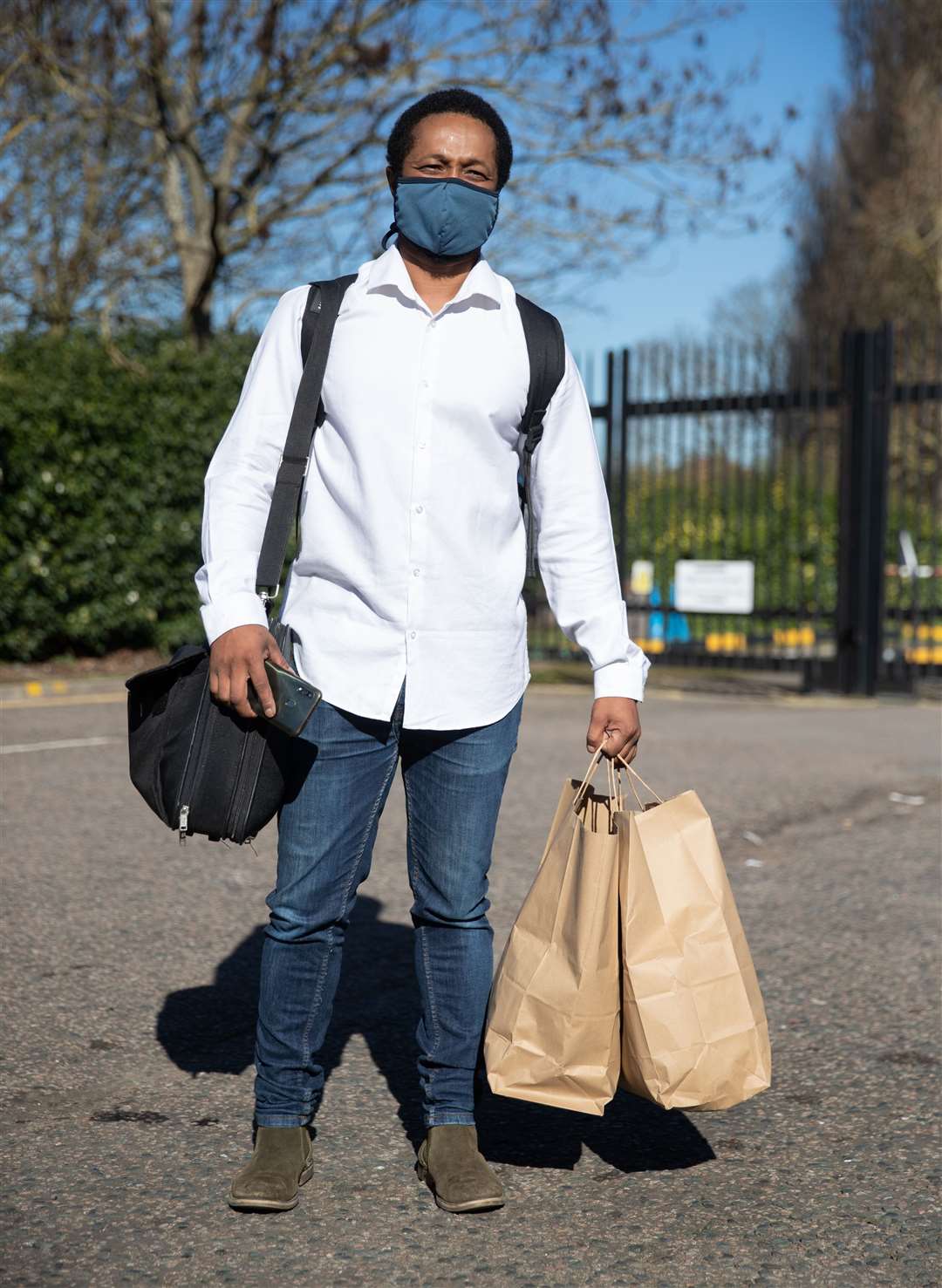 Theo Paulse leaving the Radisson Blu Edwardian hotel near Heathrow Airport after completing his 10-day quarantine (Andrew Matthews/PA)