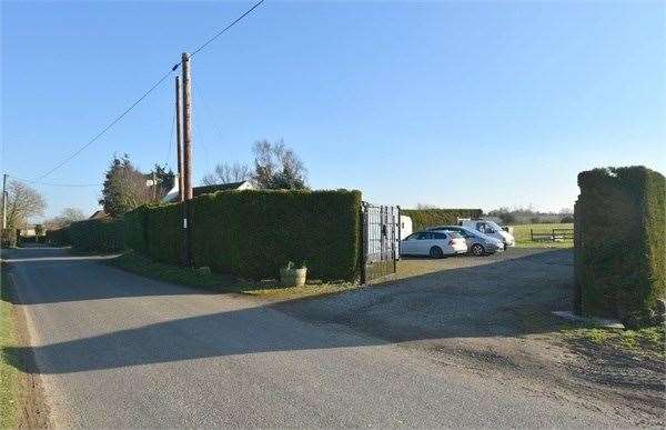 The entrance and hard standing of the traveller site for sale at Preston