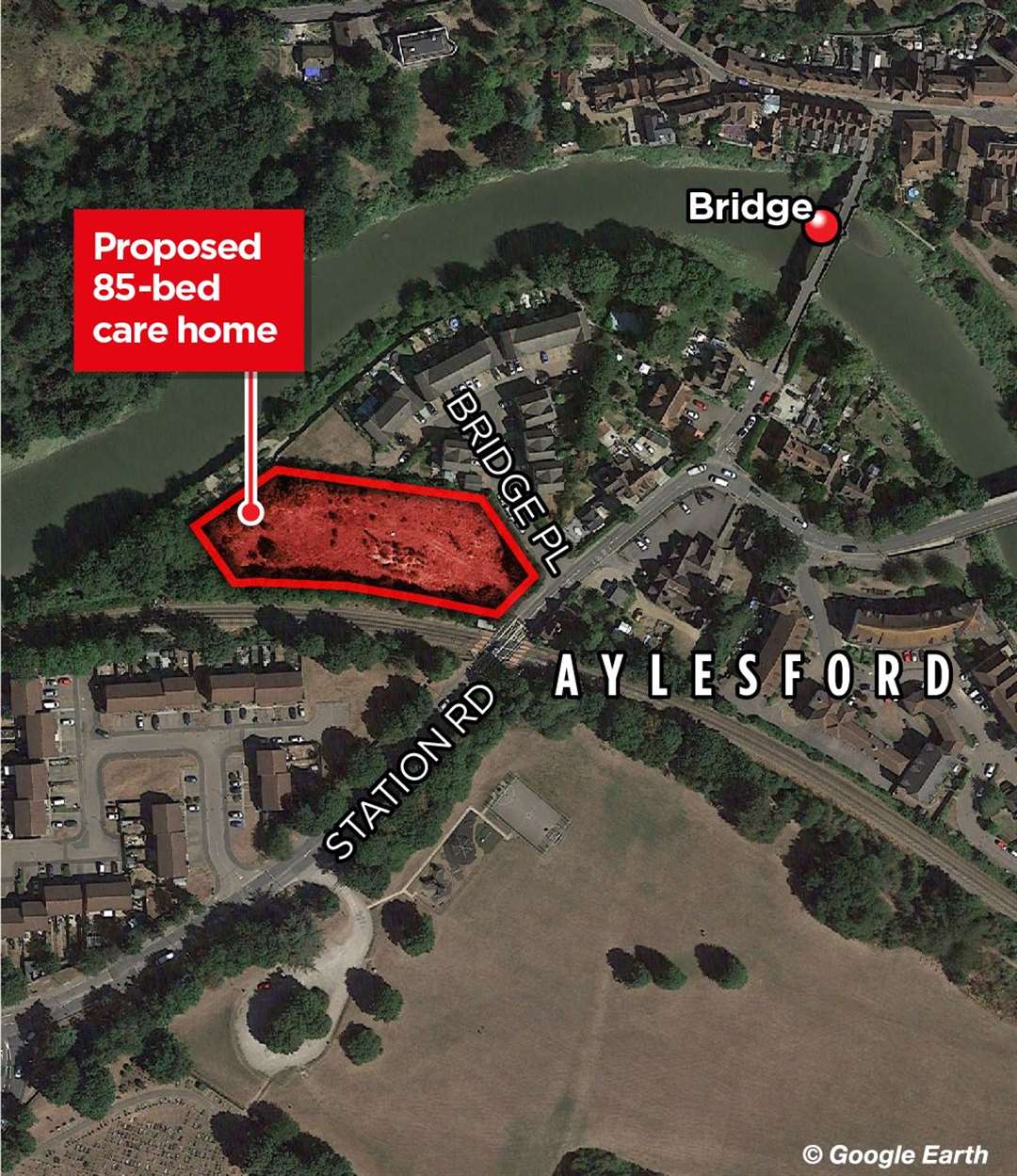 The site of proposed care home in Aylesford