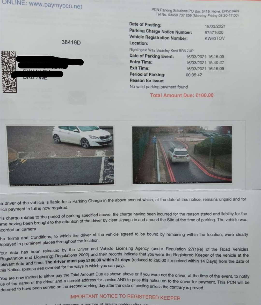 Swanley residents claim they have been hit with parking fines for 'driving through' a road to access other services.