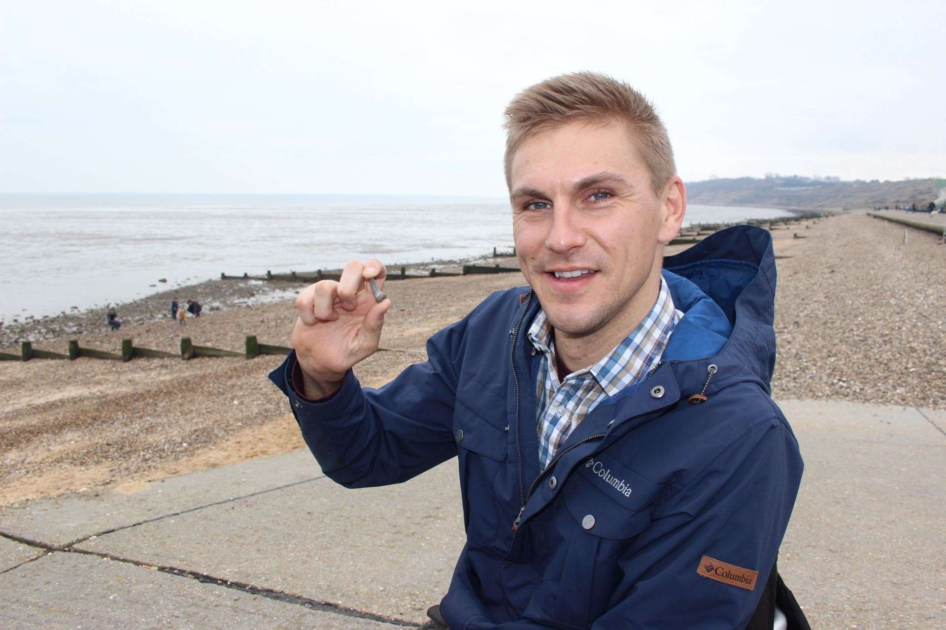 A shark's tooth: this is what TV presenter Steve Brown was hunting for on the beach at Minster, Sheppey for the BBC One programme Blue Planet UK (7820249)