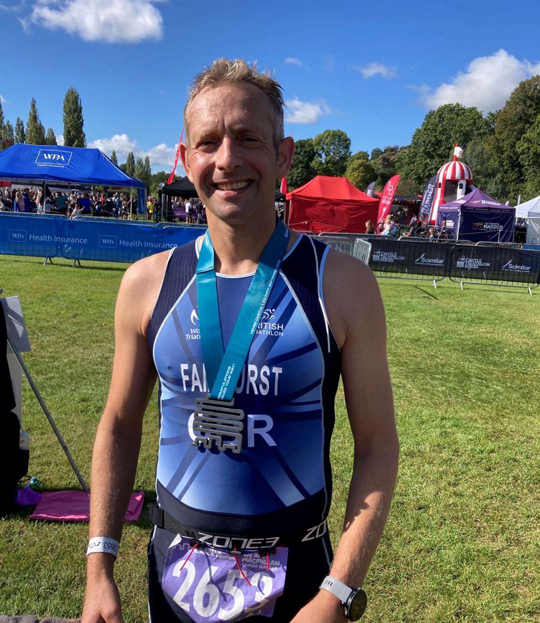 Roger Fairhurst fell ill after taking part in a triathlon at Hever Castle