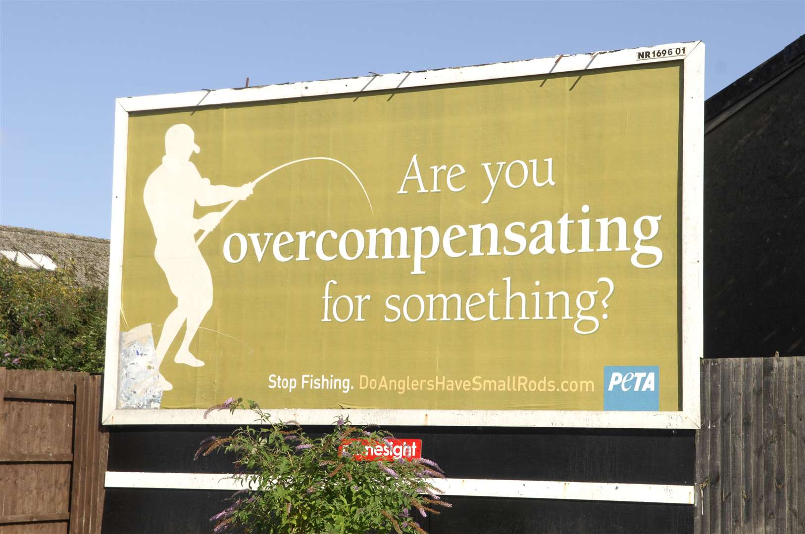 This billboard placed in Station Approach in 2010 by People for the Ethical Treatment of Animals drew complaints from the mourning anglers