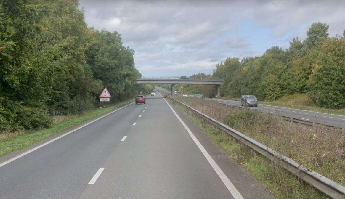 There are delays on the A2 near Bishopsbourne following a crash. Picture: Google