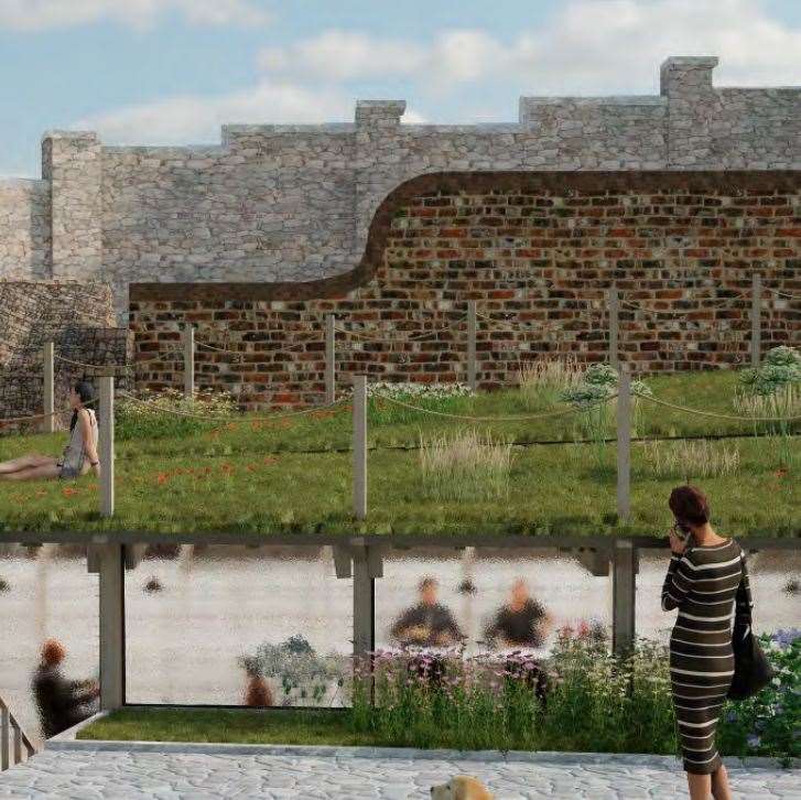This is how the sunken cafe opposite Rochester Castle might look