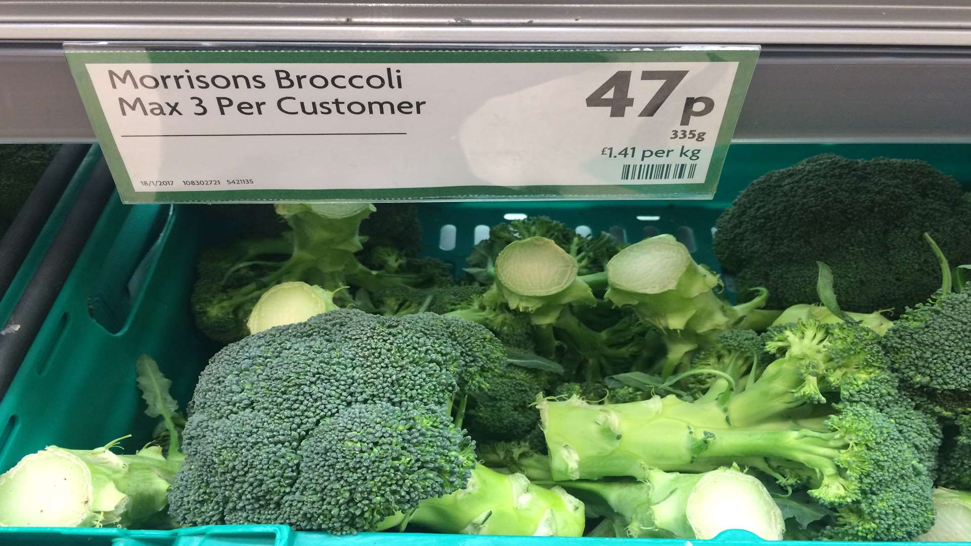 Customers at Faversham's Morrisons store, in West Street, are being asked to limit their broccoli purchases