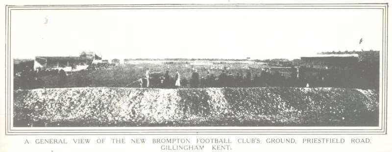 This view from the Rainham end of the Priestfield ground - home to Gillingham FC - in 1908. Picture: WikiCommons