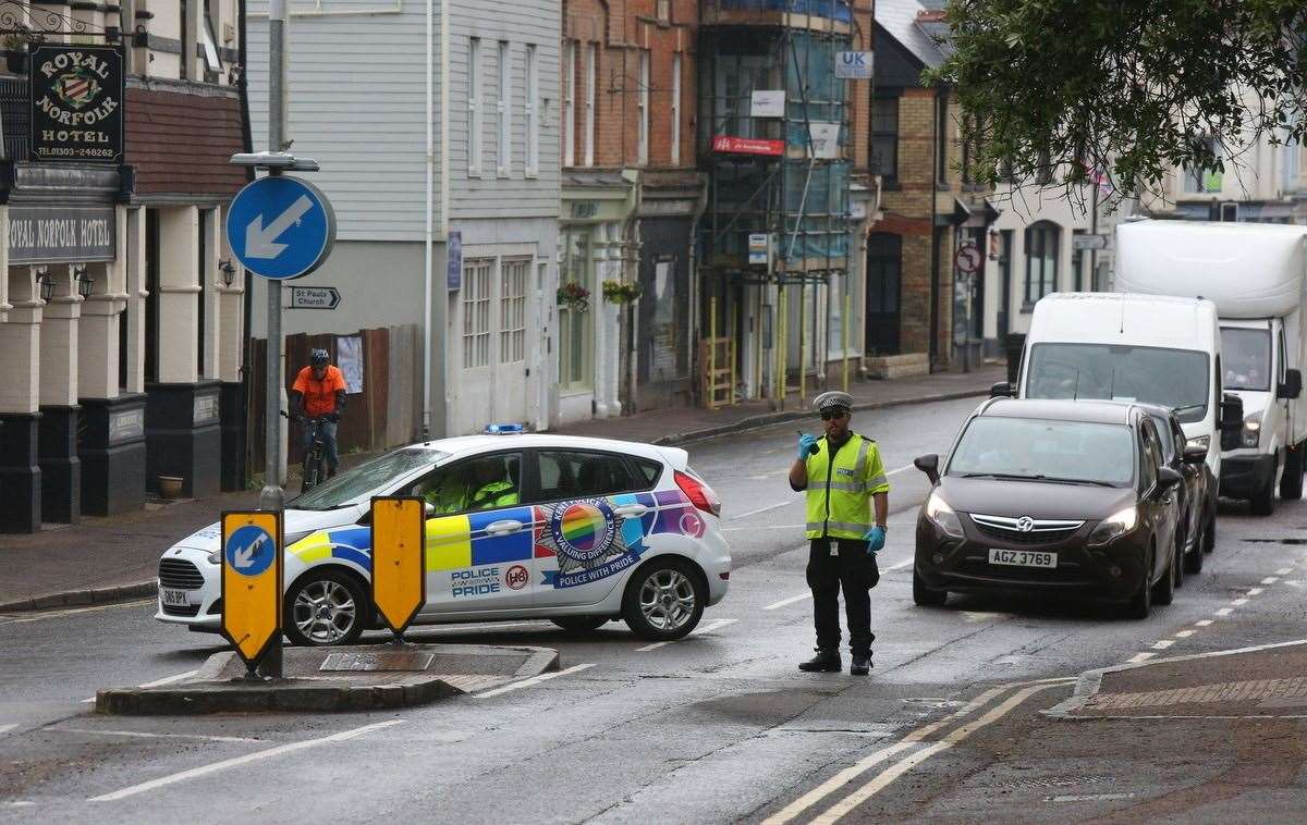 The road was closed off following the incident. Picture: UKNIP
