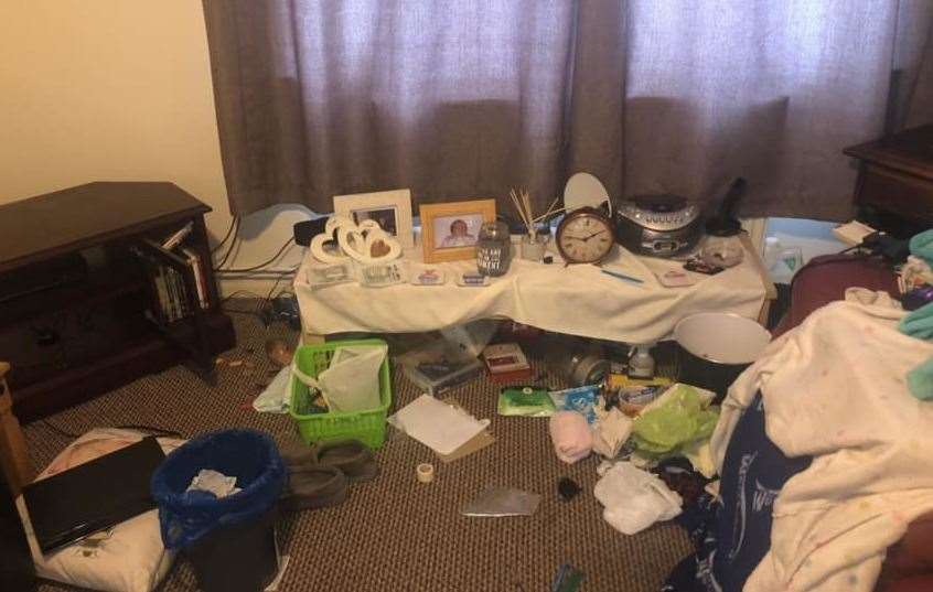 Shania was shocked to find her grandmother's flat ransacked. Picture: Shania Luton
