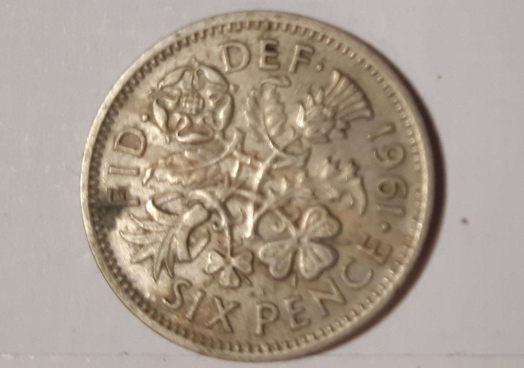A 1961 sixpence