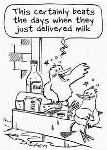 Gazette cartoonist Royston Robertson's take on the plans for two new late-night alcohol delivery companies in Canterbury