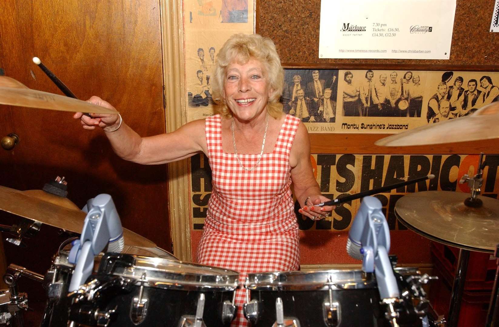Jackie Bowles celebrating 40 years at the Louis Armstrong pub in Maison Dieu Road, with jazz festival