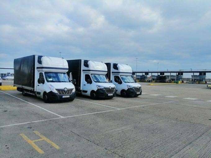 Vans stuck in Dover.. Picture: Lewisham Polish Centre