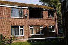 Flat destroyed by fire in Jutland Close