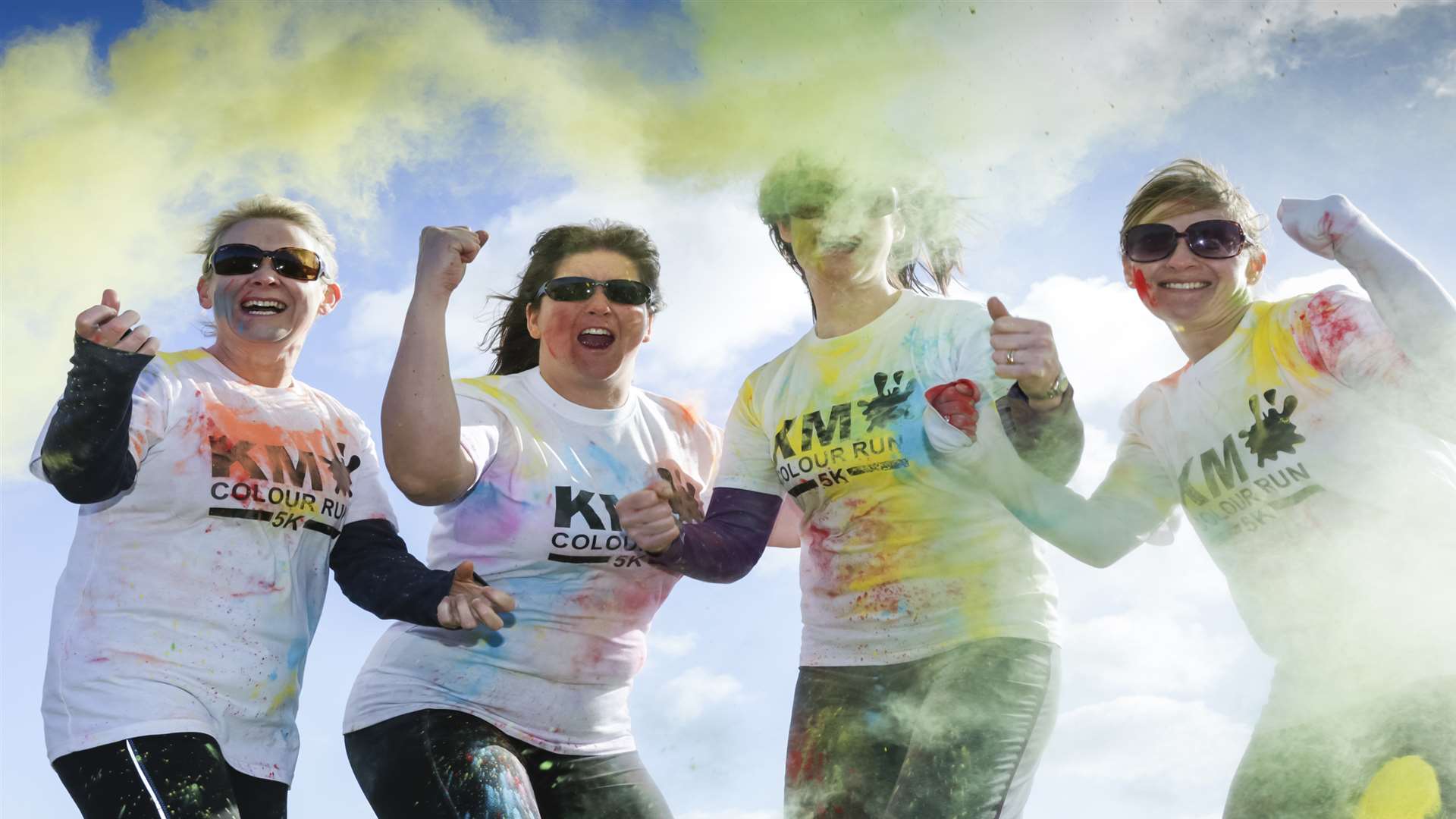 From left, Justine Walsh, Jessica Messenger, Dee Murphy and Jo Irwin from Martha Trust are supporting the KM Colour Run.