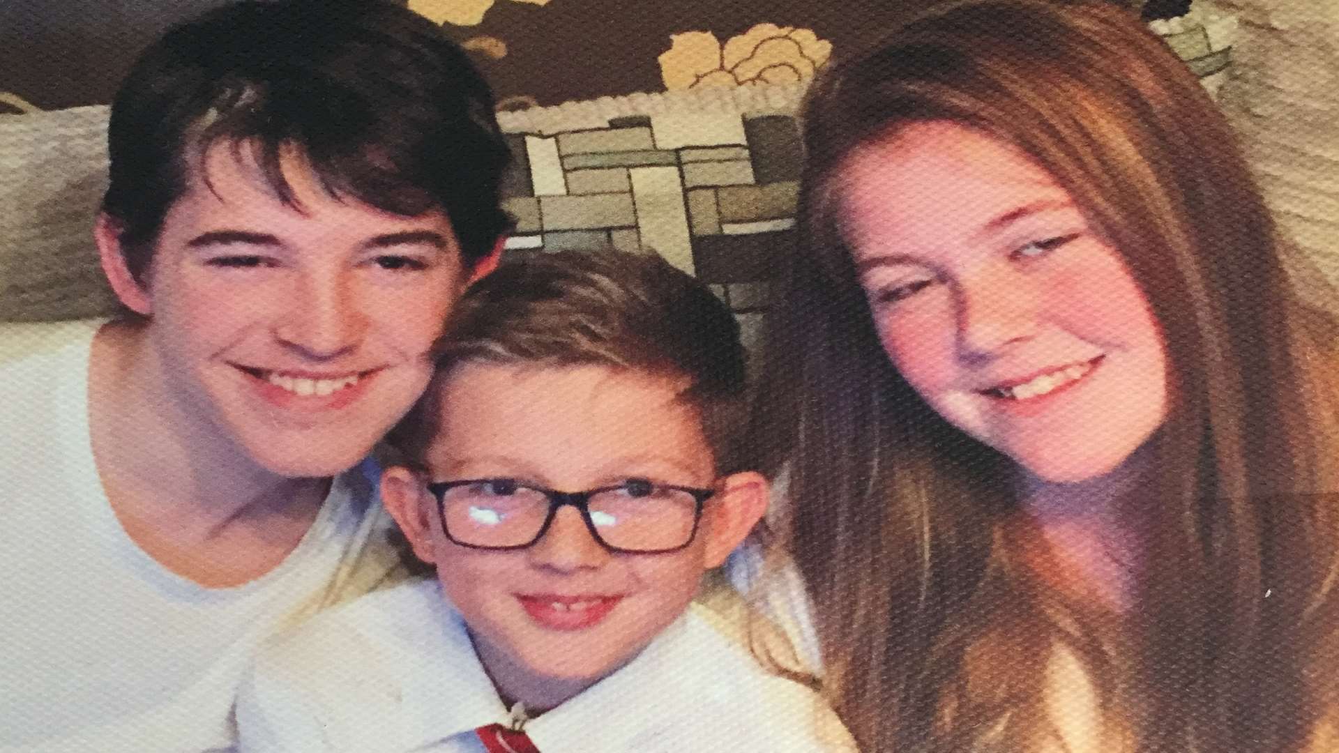 Ethan with his brother Jack, 12, and sister Shannon, 17