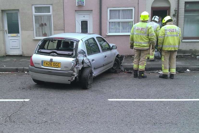 Mary Boshier's car after van ploughs into it and one other car on the A2. Picture: Mary Boshier
