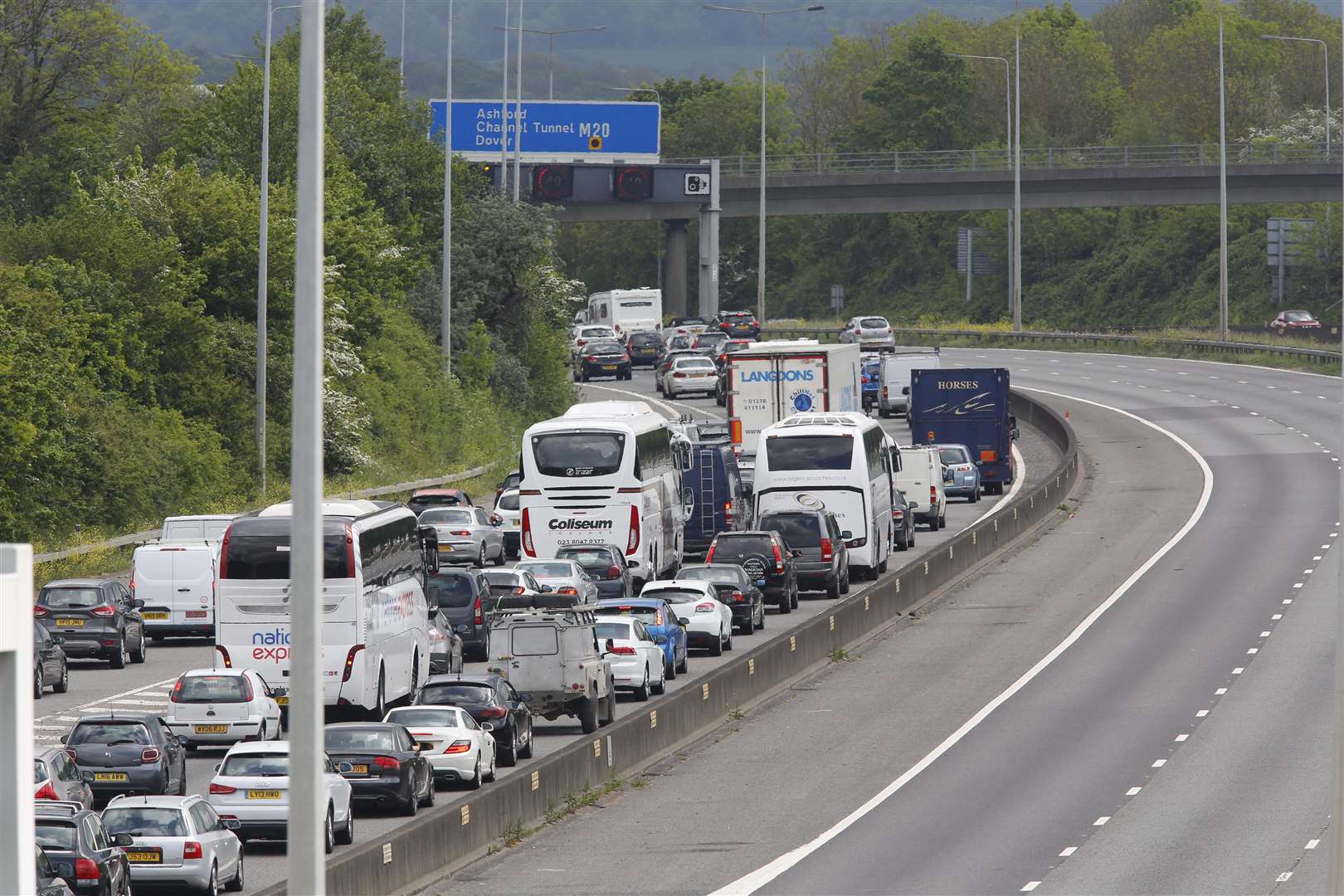 A crash has blocked the M20 this morning. Stock image