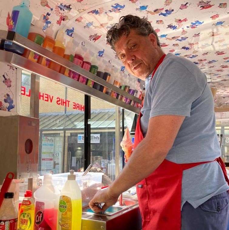 Ice cream man Frankie Fernando is battling to get permission to locate his vintage ice cream van on The Stade at Folkestone harbour. Picture: Frankie Fernando