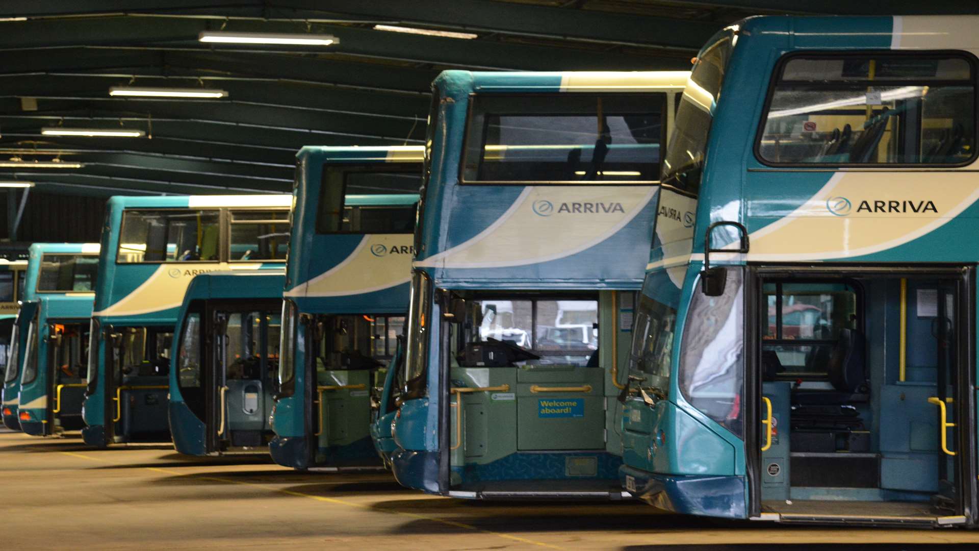 Arriva bus depot in Armstrong Road, Maidstone