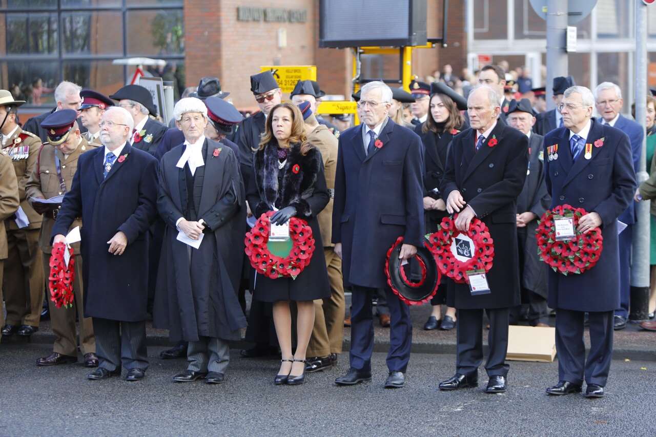 Dignitaries laid wreaths in memory of those lost in wars