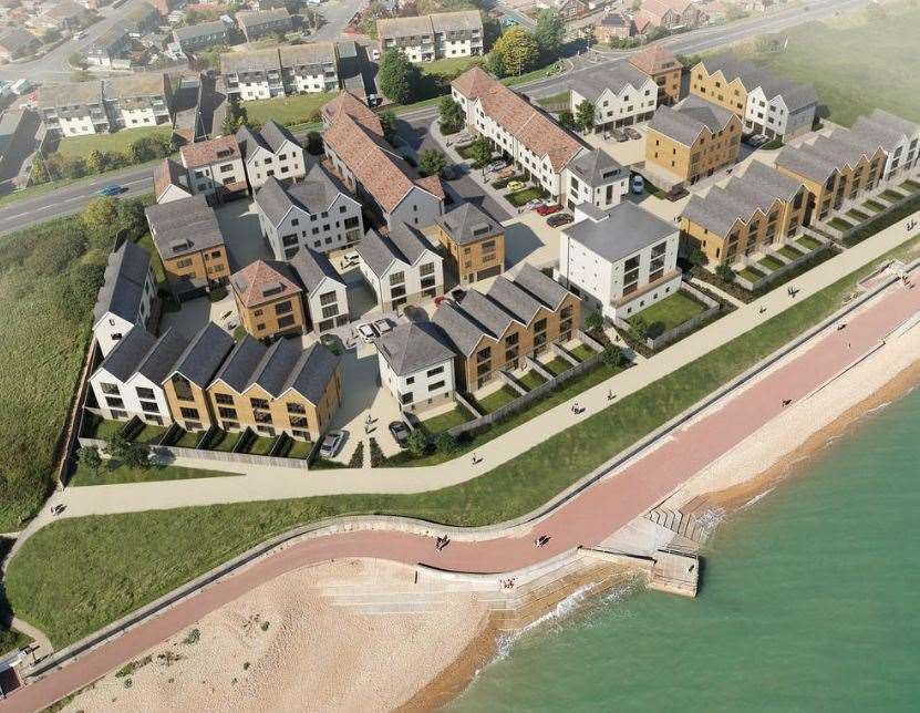 Eighty-five homes were planned as part of The Sands development, as this artist’s impression shows
