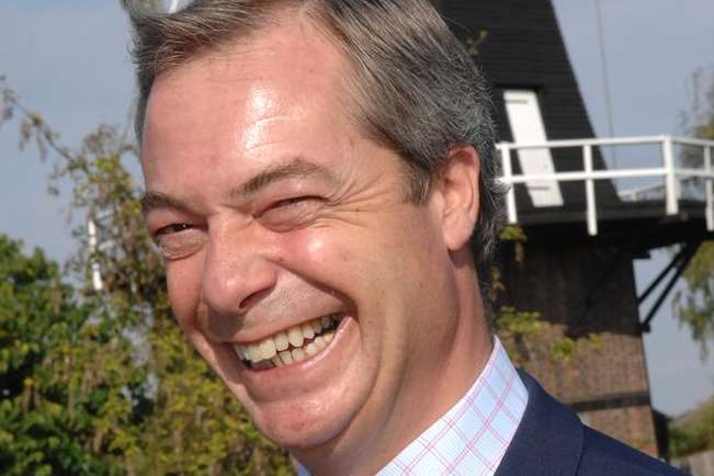 UKIP leader Nigel Farage on a visit to Kent