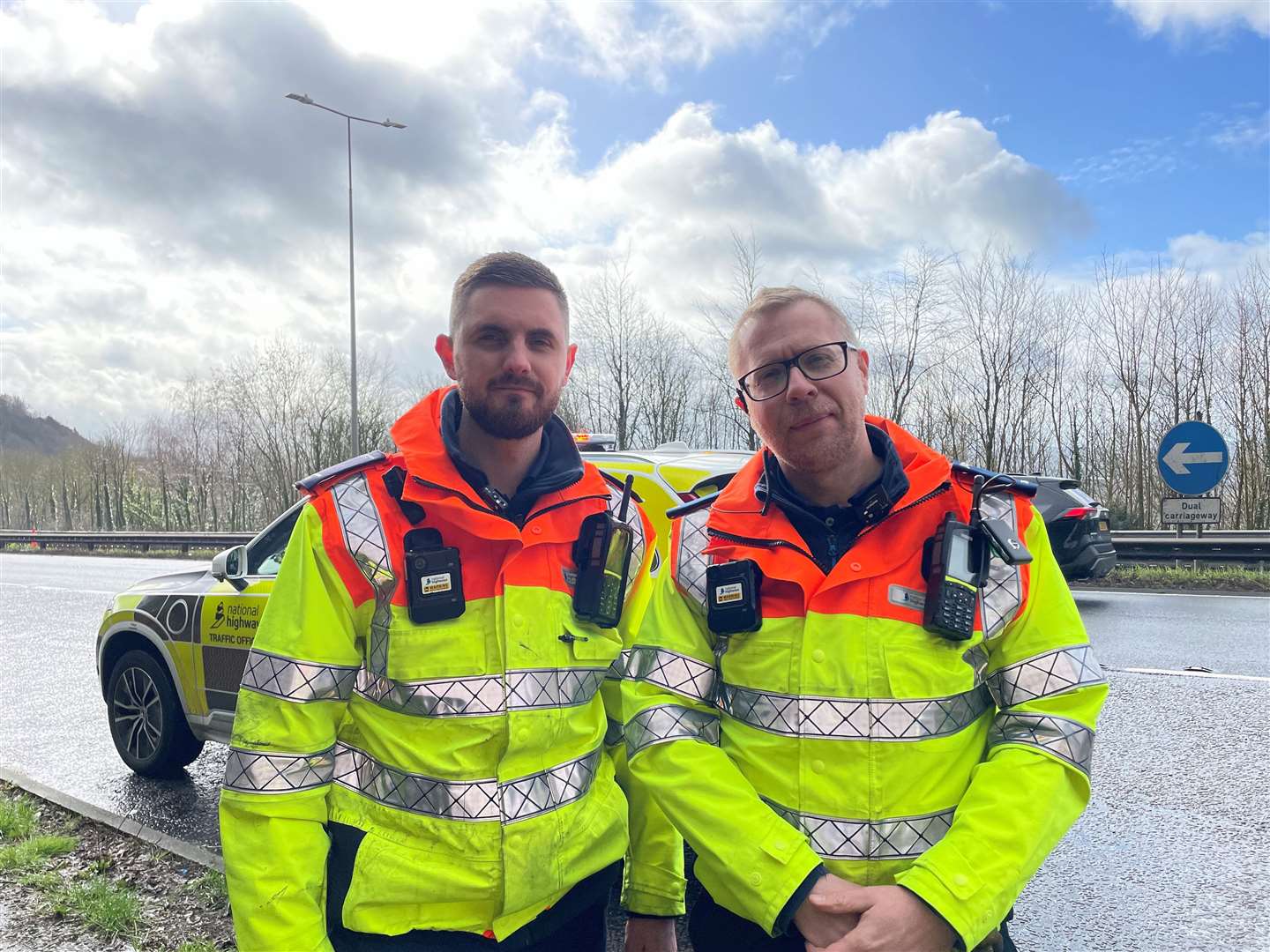 From left: Team manager Callum Harkness and traffic officer Nick Sivell