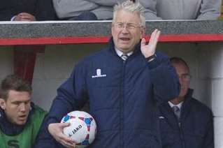 Dover boss Chris Kinnear shouts instructions from the touchline. Picture Andy Payton