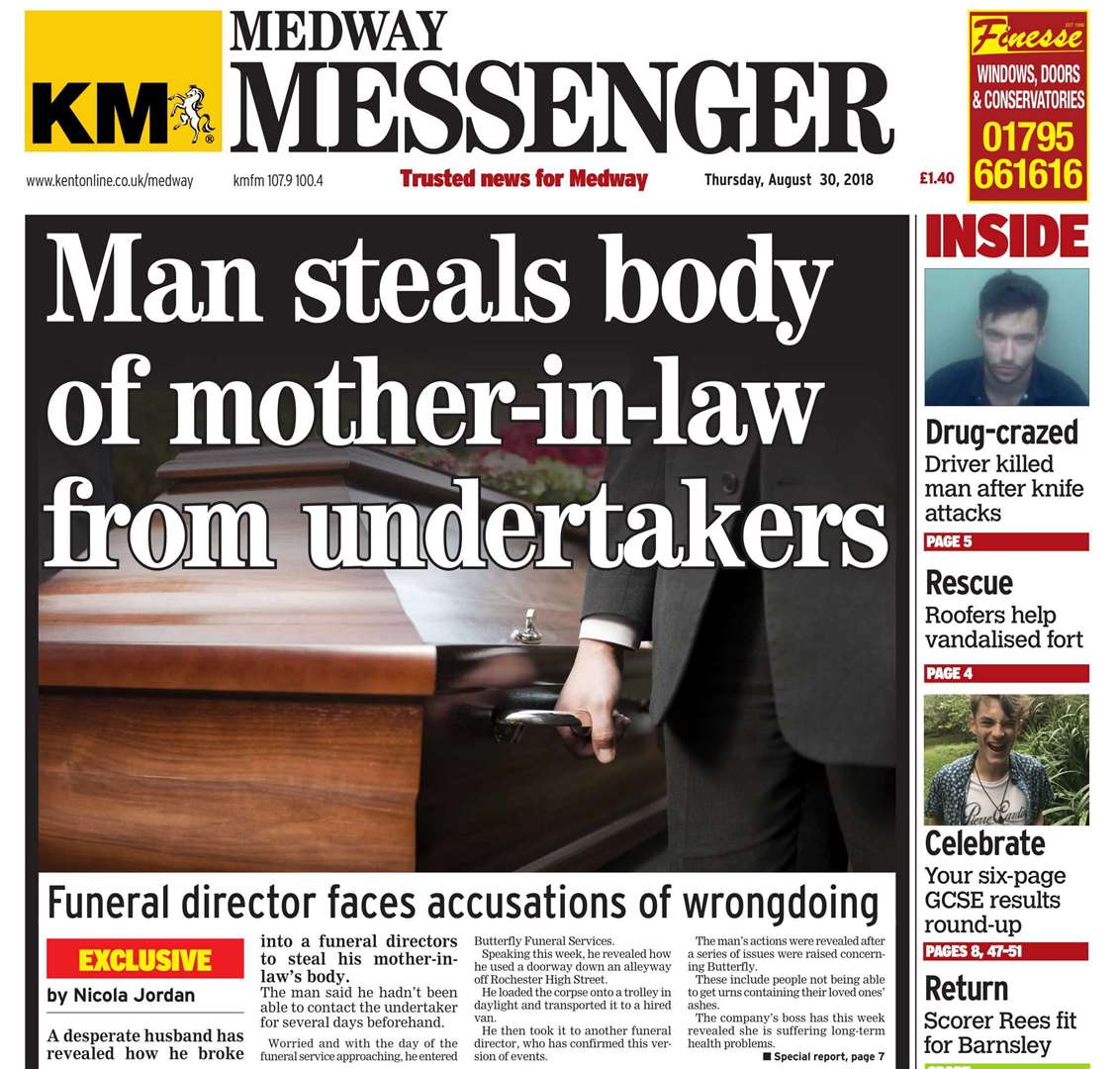 How our sister paper The Medway Messenger reported the story