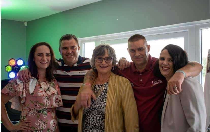 Marie's family - sister Sarah Morris, brother Chris Jarvis, mother Christine Biernat, brother Paul Jarvis, and Marie O'Leary. Picture: Samantha O'Leary