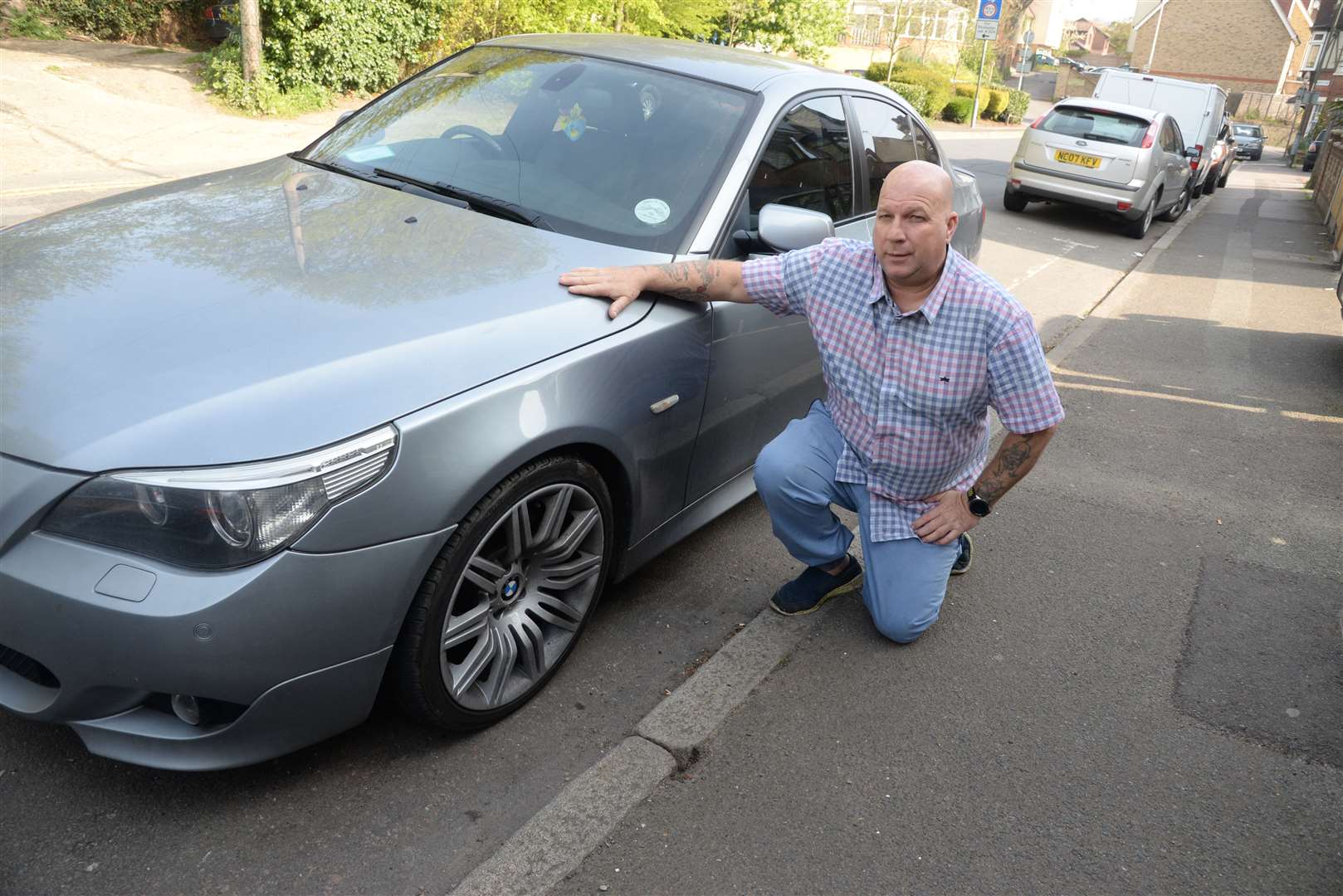 Gary Hunt of Strood who paid Â£700 to repair his car after damage by potholes on the A2. Picture: Chris Davey... (8834411)