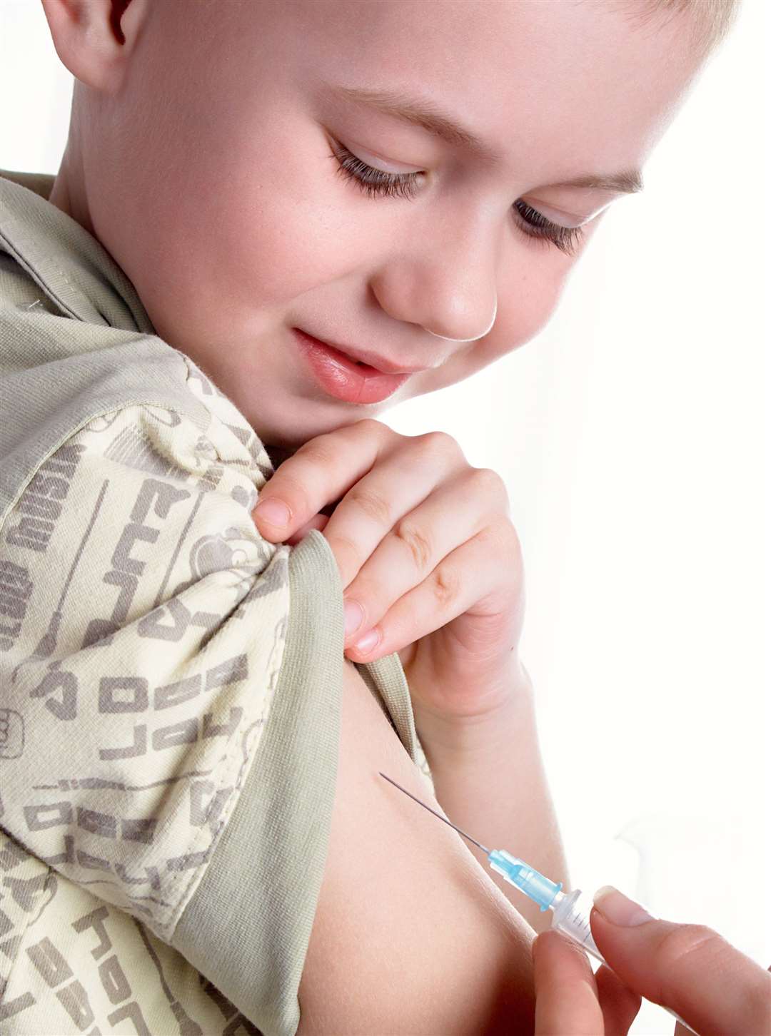 A child receiving the MMR vaccination. Stock image