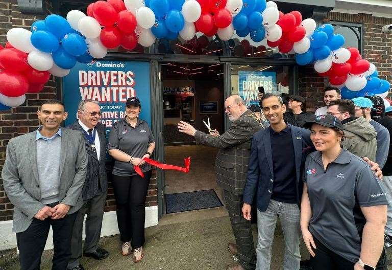 The opening ceremony for the new pizza parlour in New Romney. Picture: Domino's Pizza