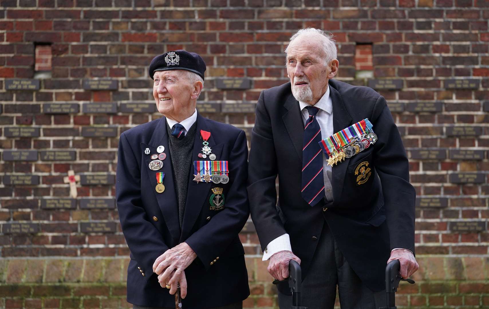 Veterans Stan Ford (left) and John Roberts before receiving their memorial plaques during the launch of the UK’s commemorations for the 80th anniversary of D-Day (Gareth Fuller/PA)