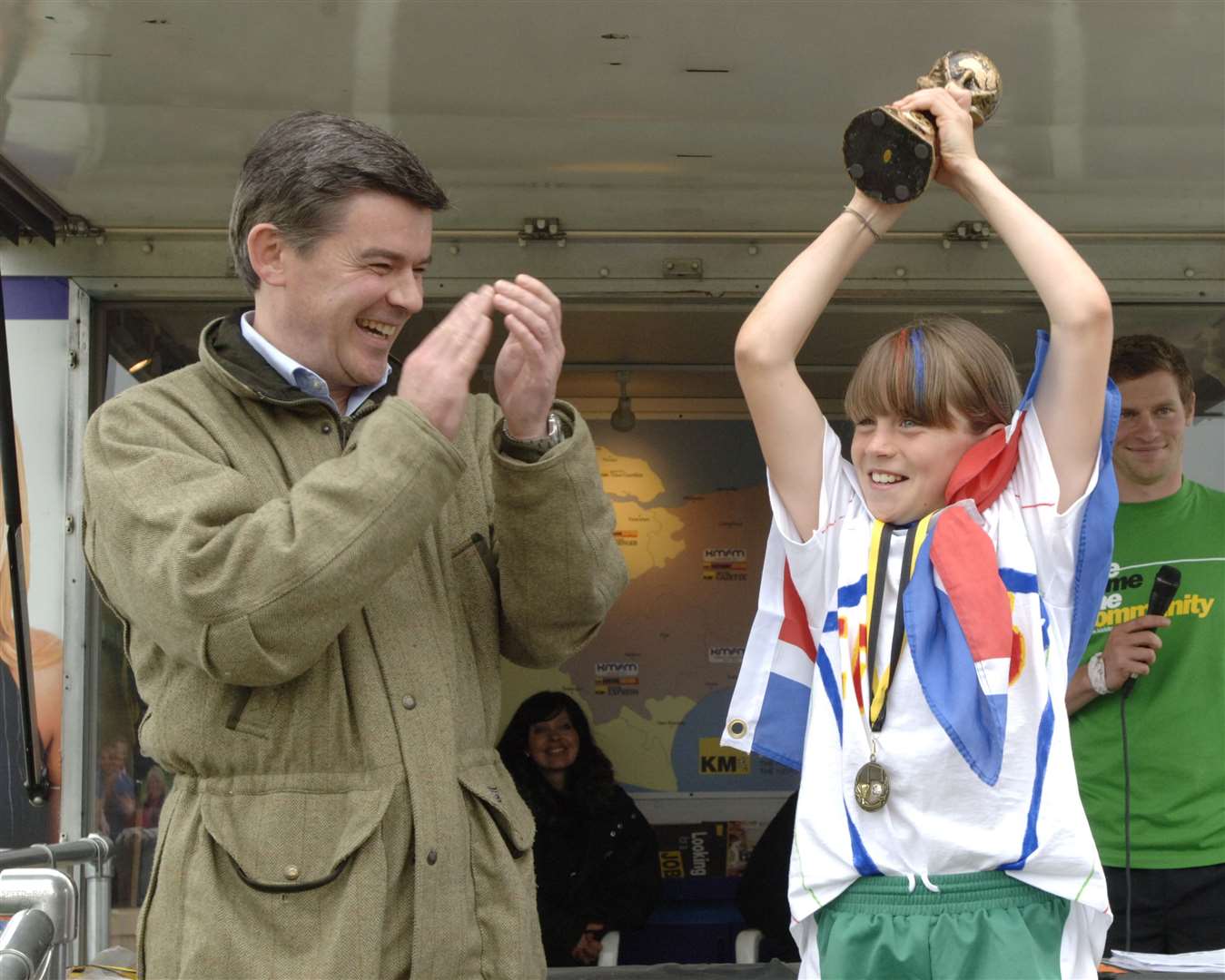 Alessia Russo lifts the KM Mini World Cup at Mote Park in 2010 after captaining East Farleigh Primary School, representing North Korea, to glory Picture: John Wardley