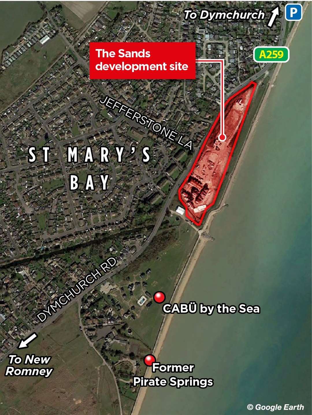 St Mary’s Bay sits between Dymchurch and Littlestone on Romney Marsh