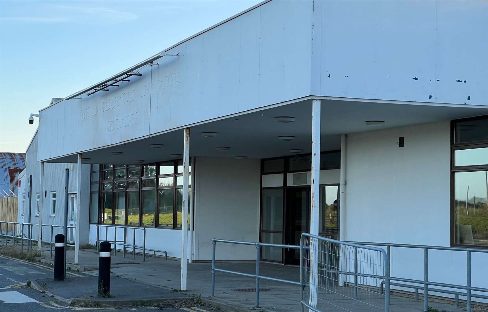 Exterior of the Manston Airport passenger terminal building as it looks today