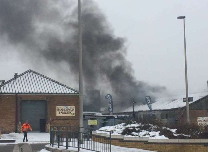 Shoppers say the road by Morrision's in Strood is closed because of a fire