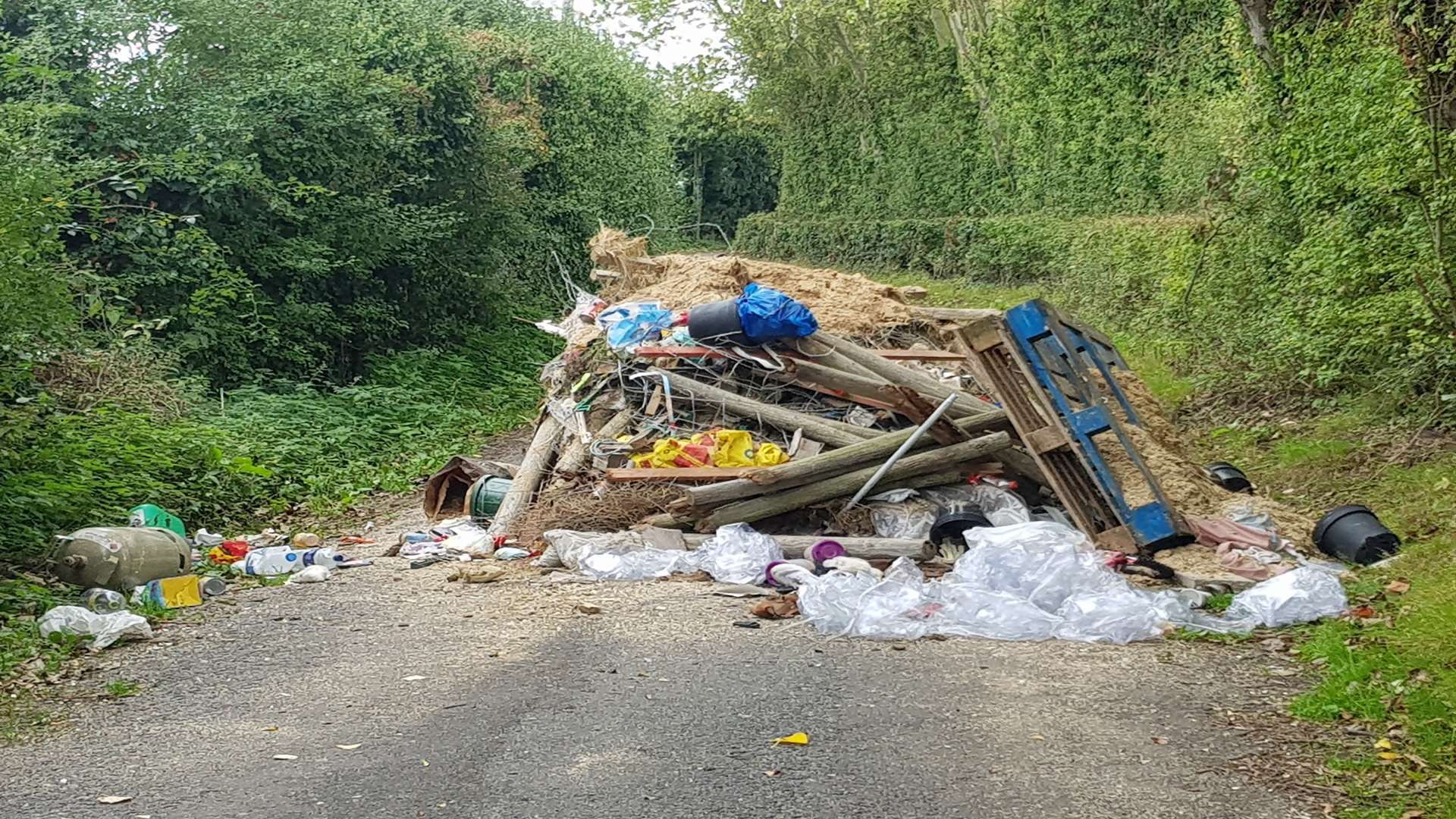 Fly-tipping in Susans Lane, Upchurch. Picture: Graeme Archer.