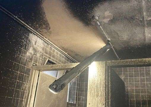 Soot staining the walls of the inside of the toilets. Picture: Swale council