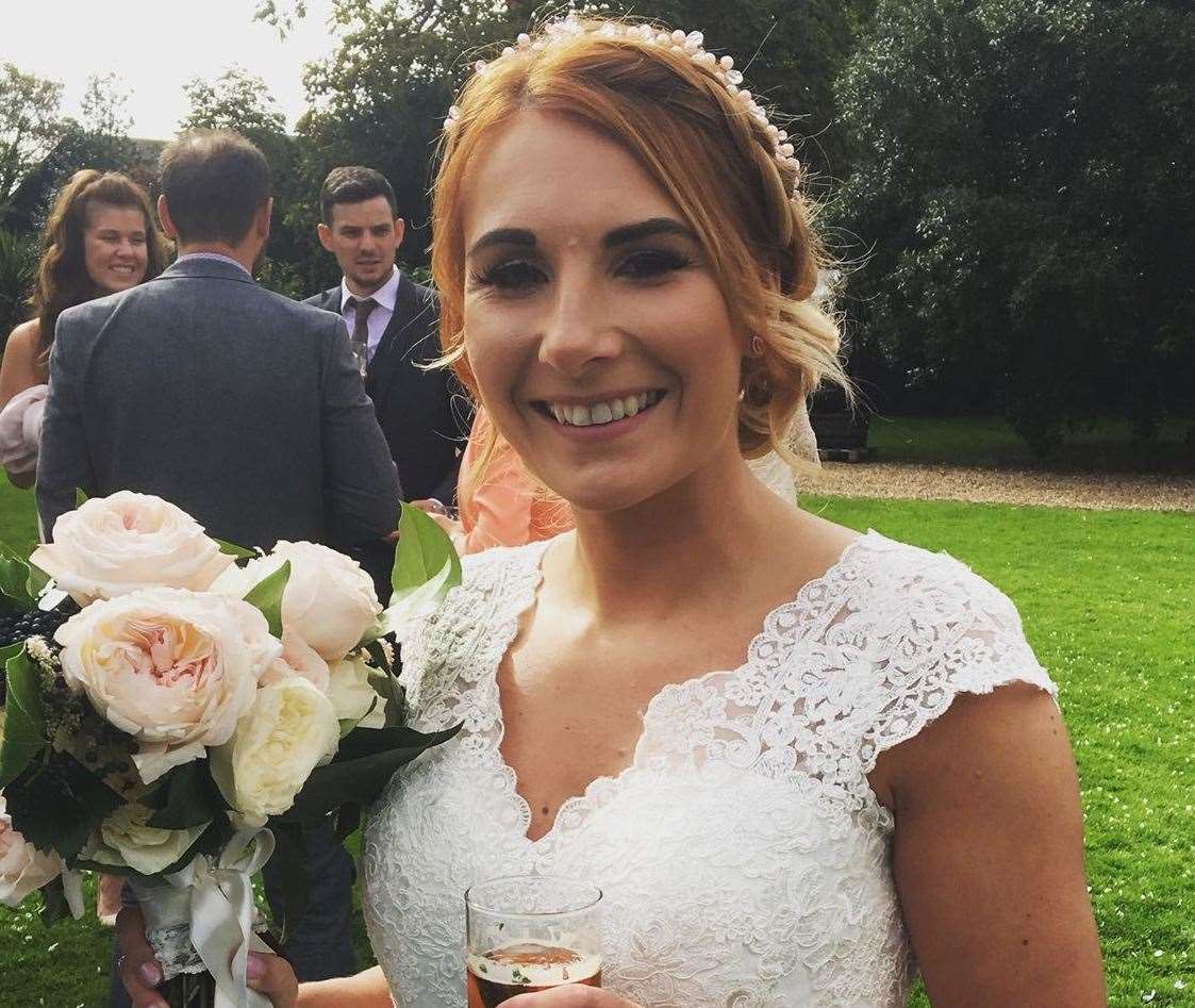 Samantha Mulcahy on her wedding day. Picture: Facebook